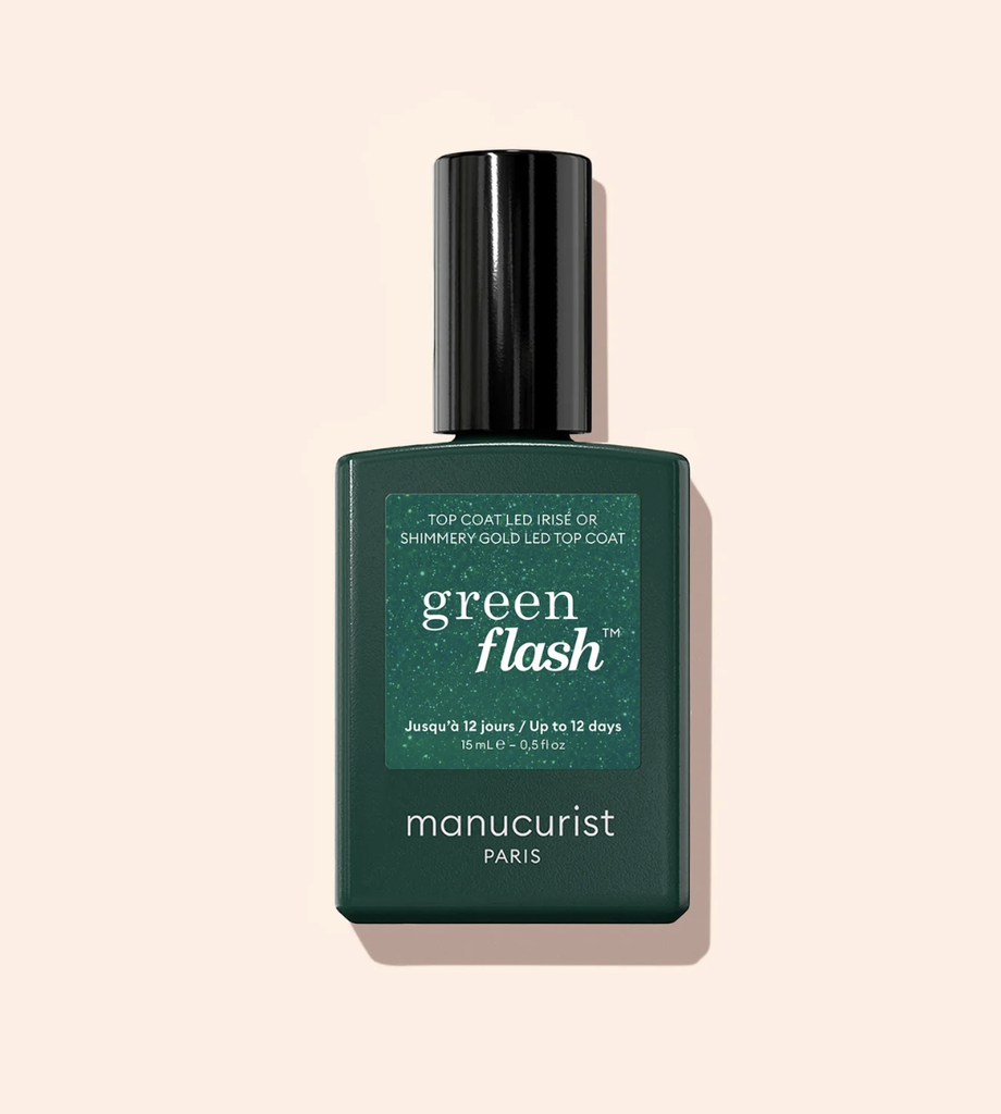 Top Coat Pailleté Semi-Permanent Green Flash SILVER- Manucurist  