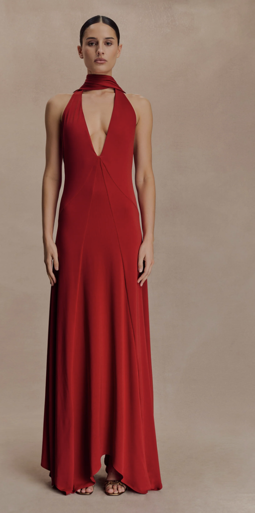 MESHKI - Robe Juliet Maxi Rouge - T38/40 - P0040