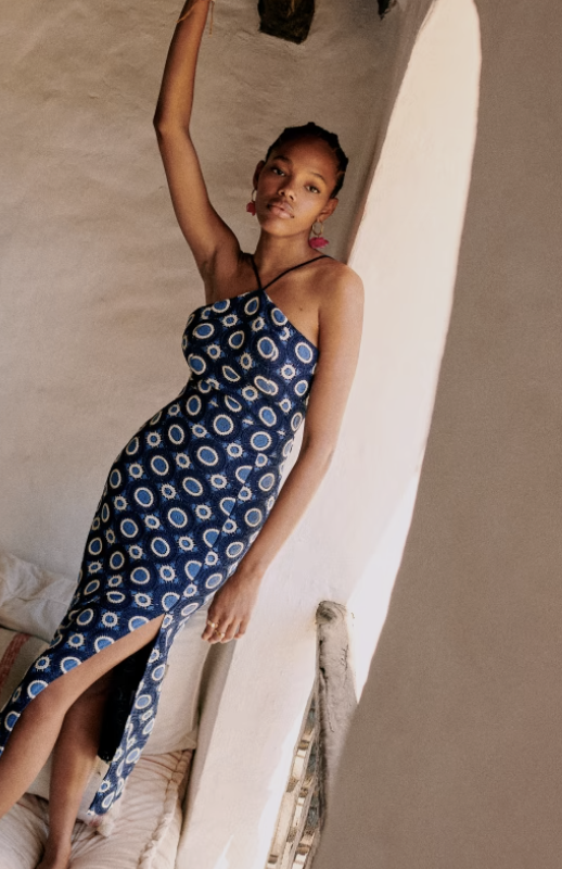  SEZANE - Robe bleue crochet - T42 - P0054 