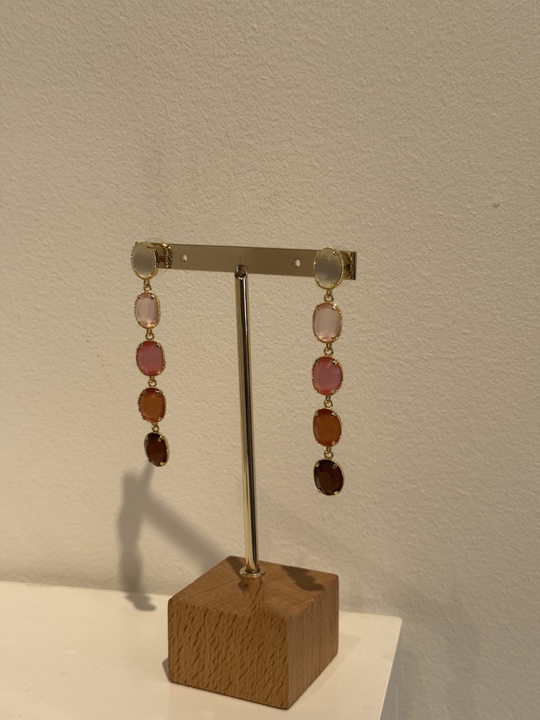 BO -  Boucle Perles Multicolor Rose/orange - Collection PAL   