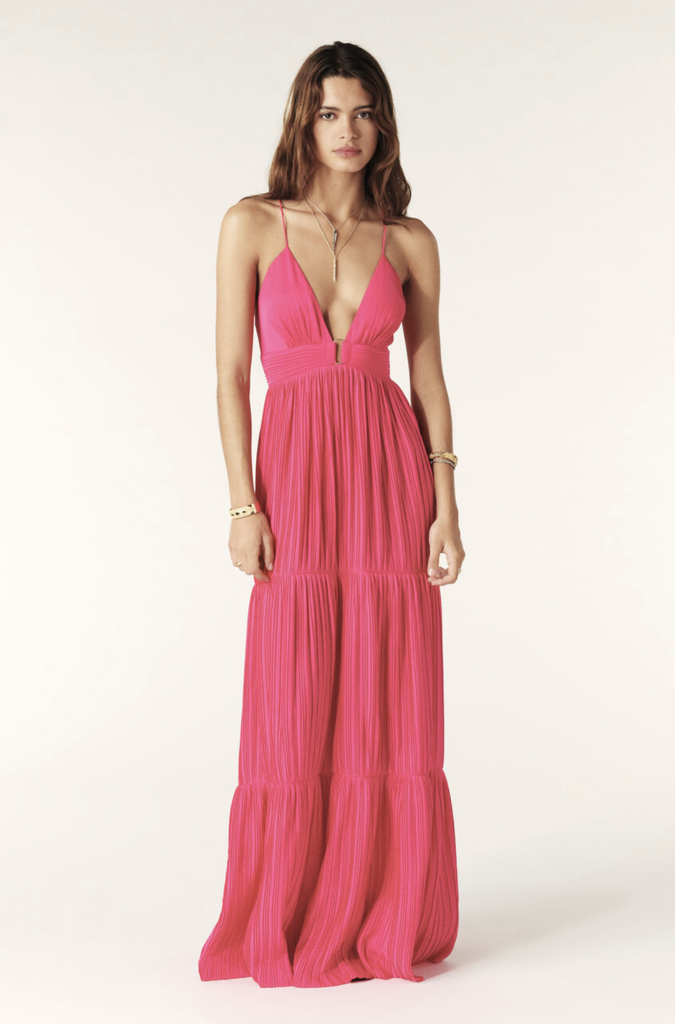 BA&SH  - WASTA - Robe Maxi Rose -T42 - P0054