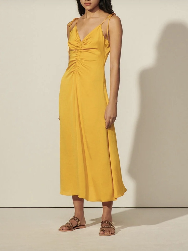 Sandro -  Robe Jaune midi -T40- P0055