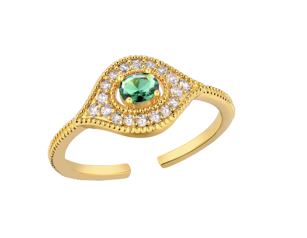 BAGUE -  GREEN MAJESTIC EYE 