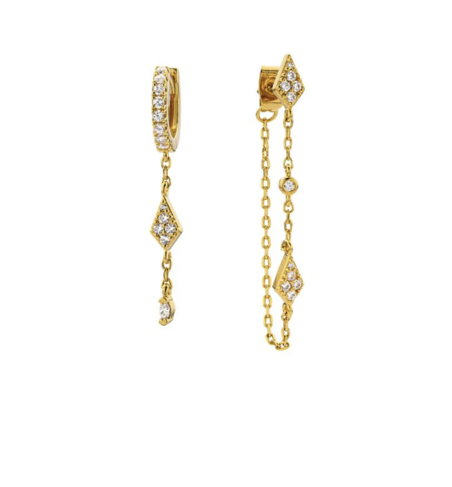 BOUCLES D'OREILLES -  LOSANGE TWIN - MYA BAY    