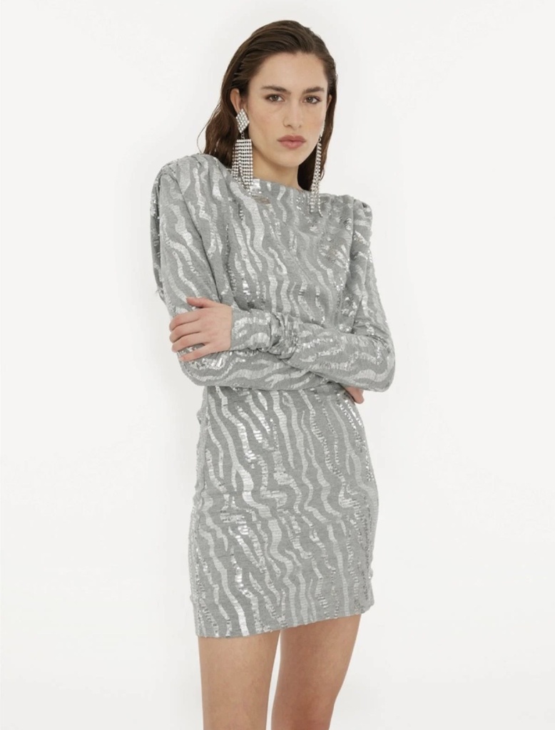 Rotate - robe zébré argenté - T40 - P0083