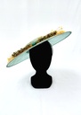 T&O CONCEPT - Chapeau vert à fleurs jaunes  - A637