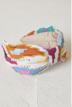 ANTHROPOLOGIE - HEADBAND BANDEAU RIGIDE GEOMETRIQUES PERLES - A789