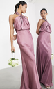 Robe Maxi rose satinée - C02869