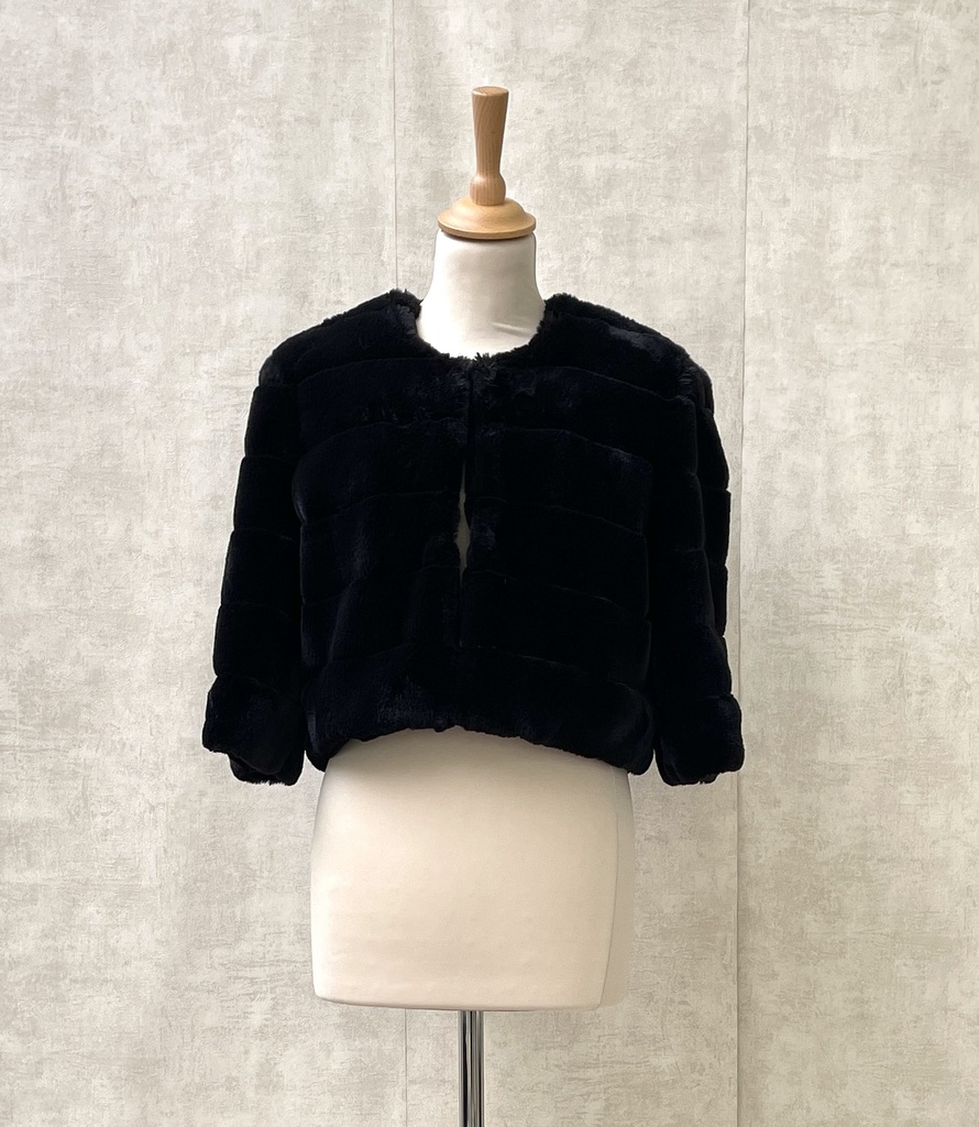 Veste fourrure noire - C02914