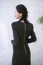 LUXE - BALMAIN - Robe Maxi noire sequins dorés  - T38 - C02916