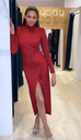 ANIYE BY - Robe Midi rouge irisée - T36 - C02942