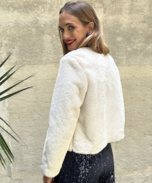 MAISON GUILLEMETTE - Veste fourrure Beige Sable Fiona - C02967