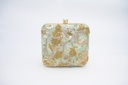 Sac Vert Eau Perles et Sequins Carré - A862