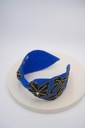 HEADBAND BANDEAU RIGIDE BLEU KLEIN ET NOIR - A869