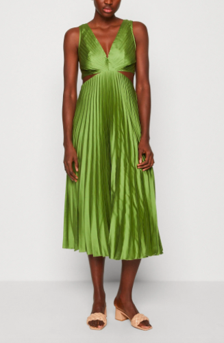 [C03035] ABERCROMBIE & FITCH - Robe Midi verte - T42 - C03035