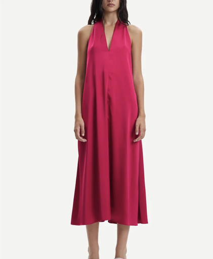 [C03037] SAMSOE - Robe Midi cerise  - C03037