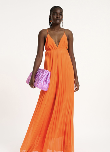 [C03044] ESSENTIEL - Robe Combinaison Maxi orange - T38 - C03044
