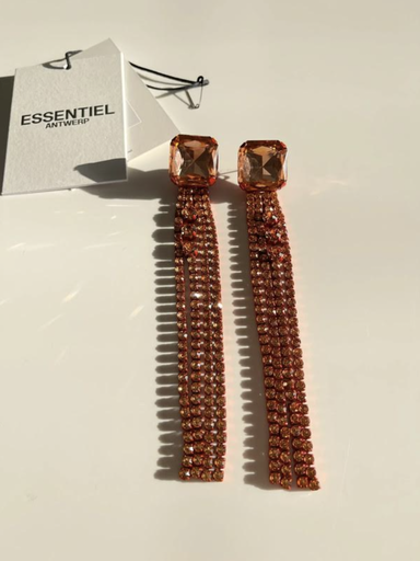 [A907] LOC - ESSENTIEL - Bijoux - Boucles d'oreilles à strass orangées - A907