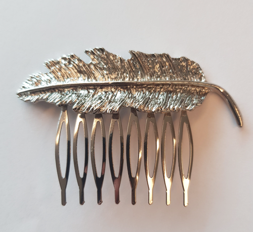 T&O Concept - Petit Peigne à cheveux Plume - Argentée