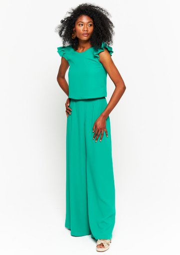 [C03149] MAISON GUILLEMETTE - Ensemble Haut et Pantalon Vert - ROMA et GUSTAVE - T42 - C03149