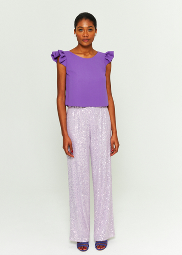 MAISON GUILLEMETTE - Ensemble Haut et Pantalon - ROMA et SWING Lavande - T38 - C03155