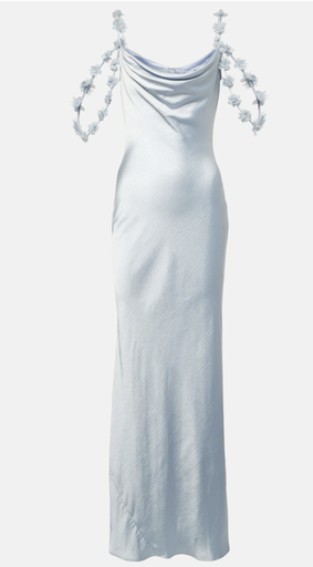 [C03183] SELF PORTRAIT - Robe light blue flowers C03183 - Collection Milky  