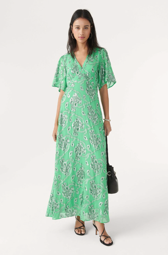 [C03185] BA&SH - Shelby - Robe Maxi Verte Détails Brillants - T42 - C03185