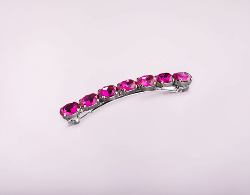 Barrette Inès - GRANDE - Pierres SWAROVSKI - Crystal Fuchsia - LES COURONNES DE VICTOIRE