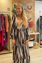BA&SH  - Robe Maxi Rayée Argentée Noire et Mauve - T36 - C03201