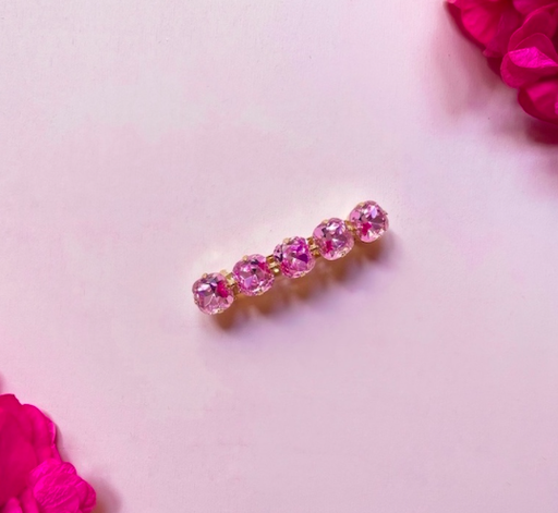 [A948] Barrette Jaipur - PETITE - Pierres SWAROVSKI - Rose clair - LES COURONNES DE VICTOIRE 