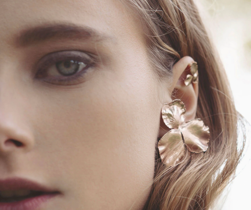 [A994] LOC - ELISE TSIKIS - Bijoux - Boucles d'oreilles PENSEE Pink Gold Medium - A994