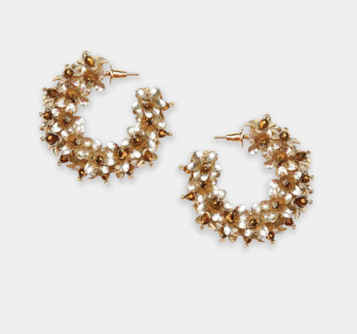 [A1007] LOC - OLIVIA DAR - Bijoux - BO FLOWER HOOPS - A1007