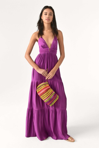 [C03219] BA&SH  - WASTA - Robe Maxi mauve - T36 - C03219