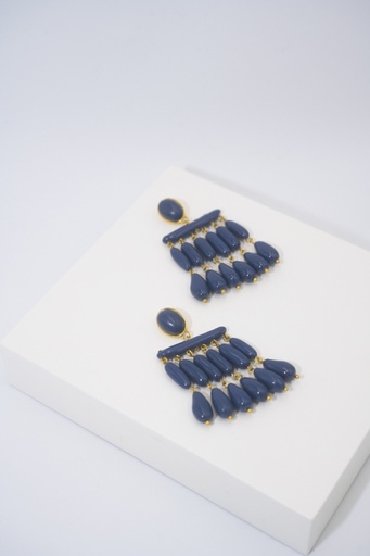 [A1012] SEZANE - Bijoux - Boucles d'oreilles Frida Bleues - A1012