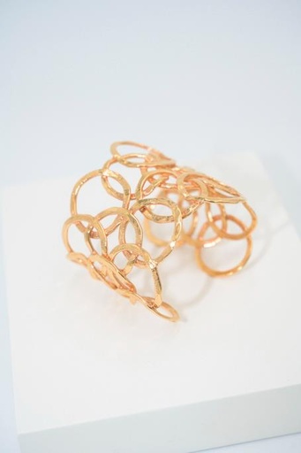 [A1015] LOC - GAS - Bijoux - Manchette Olympie dorée cercles - A1015