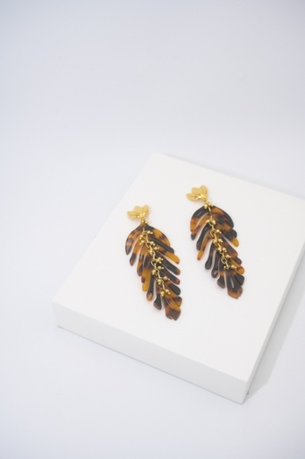 [A1017] LOC - GAS - Bijoux - Boucles d'oreilles Cavallo brunes - A1017