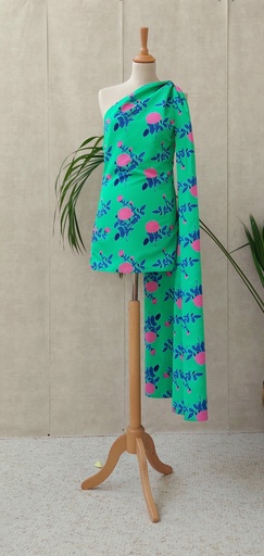 [C03251] BERNADETTE ANTWERP - ROBE COURTE VERTE FLEURIE - C03251