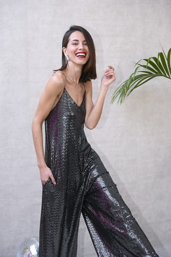 [C03268] Combinaison sequins argents - T34 - C03268