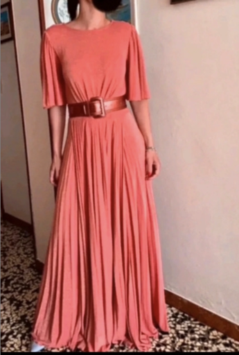 [C03277] ELISABETTA FRANCHI - Robe Maxi corail - T34 - C03277