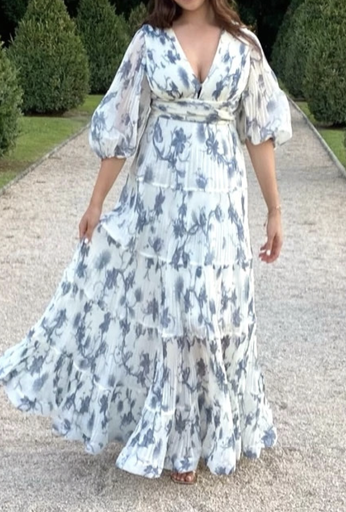 [C03280] LUXE - ZIMMERMANN - Robe Maxi fleurs bleues  - T40 - C03280
