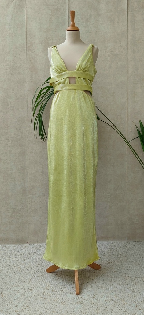 LADY PIPA - Robe longue jaune irrisée  - C03284