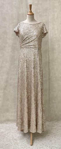 [C01395] ADRIANNA PAPELL - Robe Midi rose - T42 - C01395