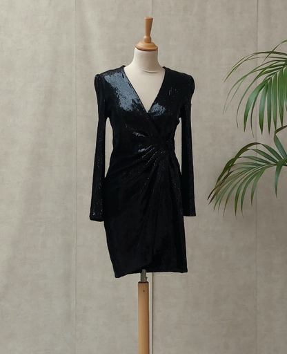 [C01980] MAJE - Robe Mini noire  - T36 - C01980