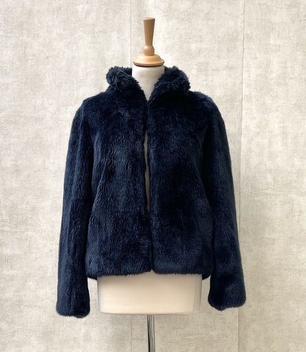 AMENAPIH - Veste fourrure bleue  - C02046