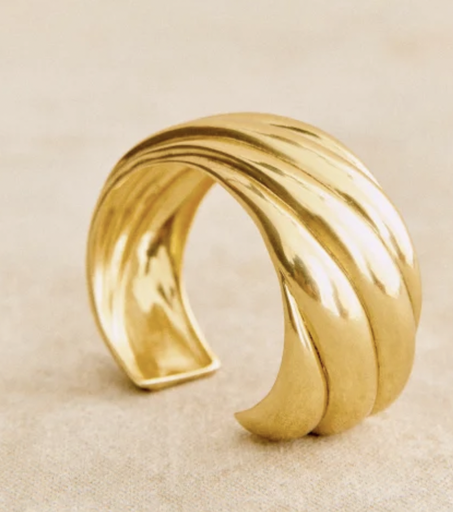 [A1059] Loc - Bijoux - Bracelet manchette dorée - SUZANNE- A1059