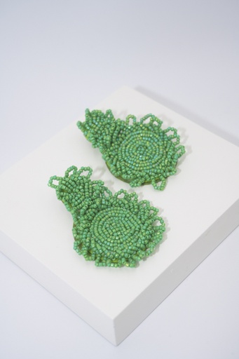 [A1070] LOC - Bijoux - BO perles vertes - A1070