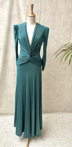 [C03294] ELISABETTA FRANCHI - Robe Maxi verte - T38  - C03294