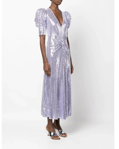 [C03300] ROTATE - Robe Midi mauve argent  - T36 - C03300