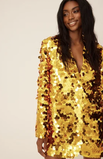 [C03304] NA-KD - Robe blazer sequins dorés  - C03304