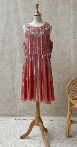 [C03317] Frock & Frill - Robe courte rose et paillettes - C03317